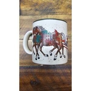 Vintage Marvelous Mugs Potpourri Press 1987 Christmas Horse Coffee Cup